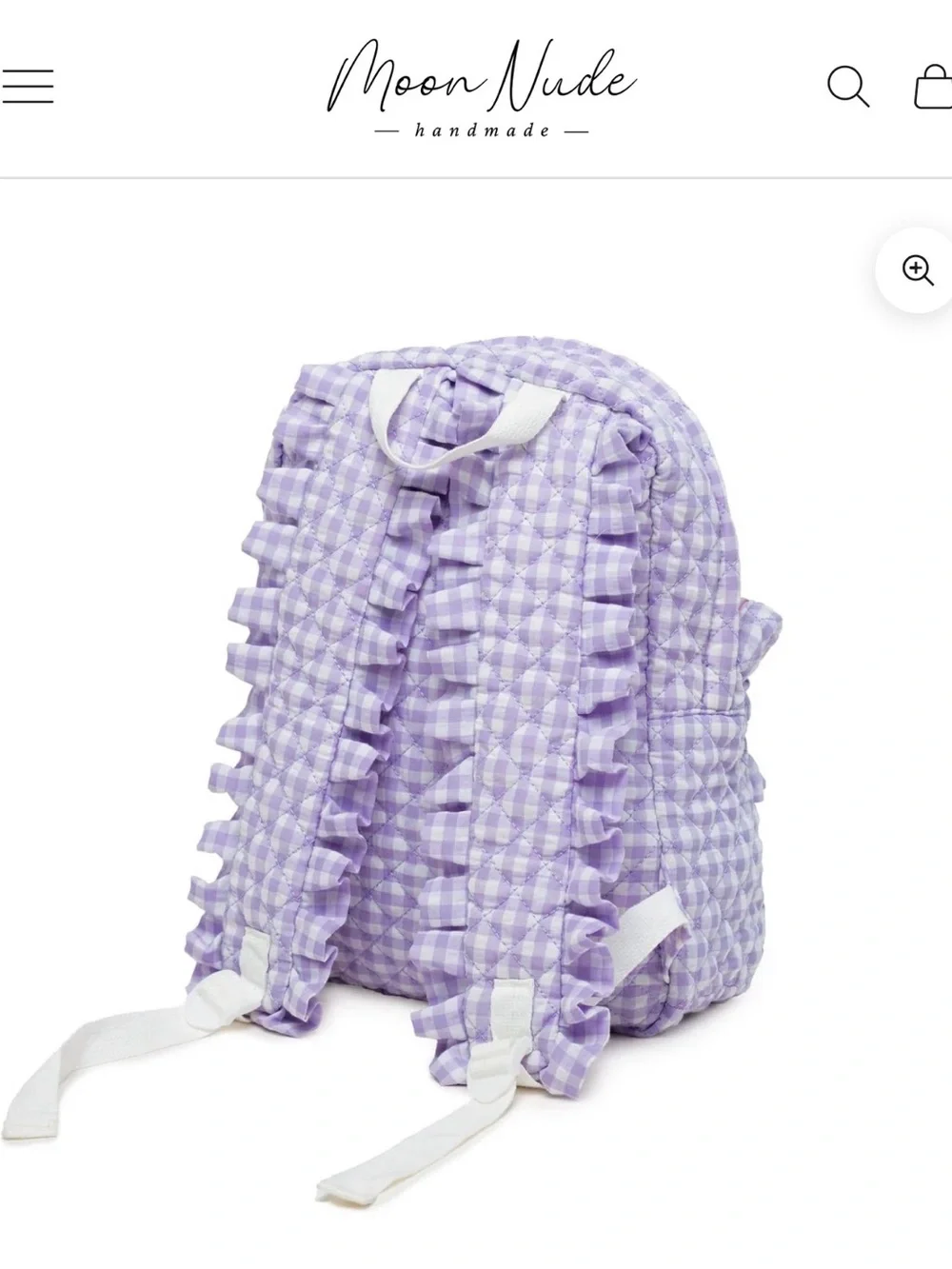 Coquette Original Kids Backpack in Lavender Gingham